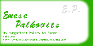 emese palkovits business card